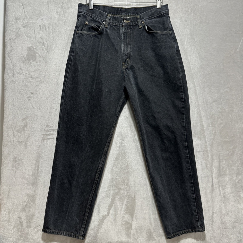 Vintage Britannia Baggie Cotton‎ Jeans Men's 34 Black Stone Wash Relaxed Pockets